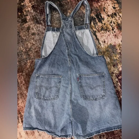 Levi's Light Blue Denim Short Overalls - Picture 2 of 4